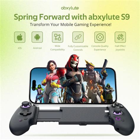 Abxylute S9 Mobile controller - USB-C + Bluetooth: Supports a wide range of phone/tablet devices compatibility; 